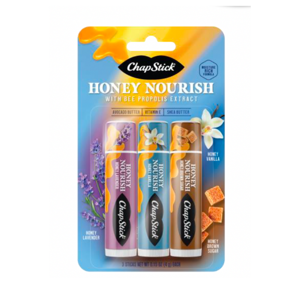 ChapStick Honey Nourish 3ct: Lavender, Vanilla, Brown Sugar