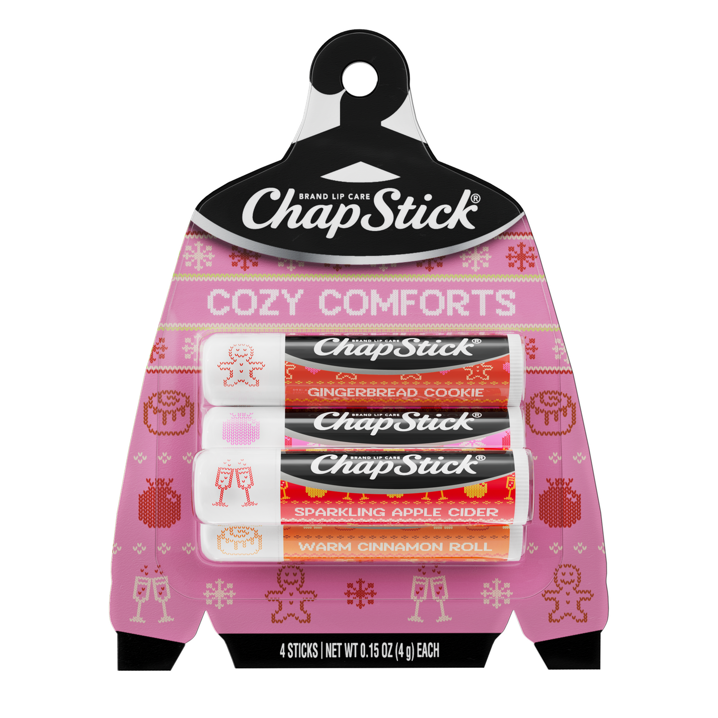 ChapStick Cozy Comforts Lip Balm Holiday Gift Set, 4 Pack Variety