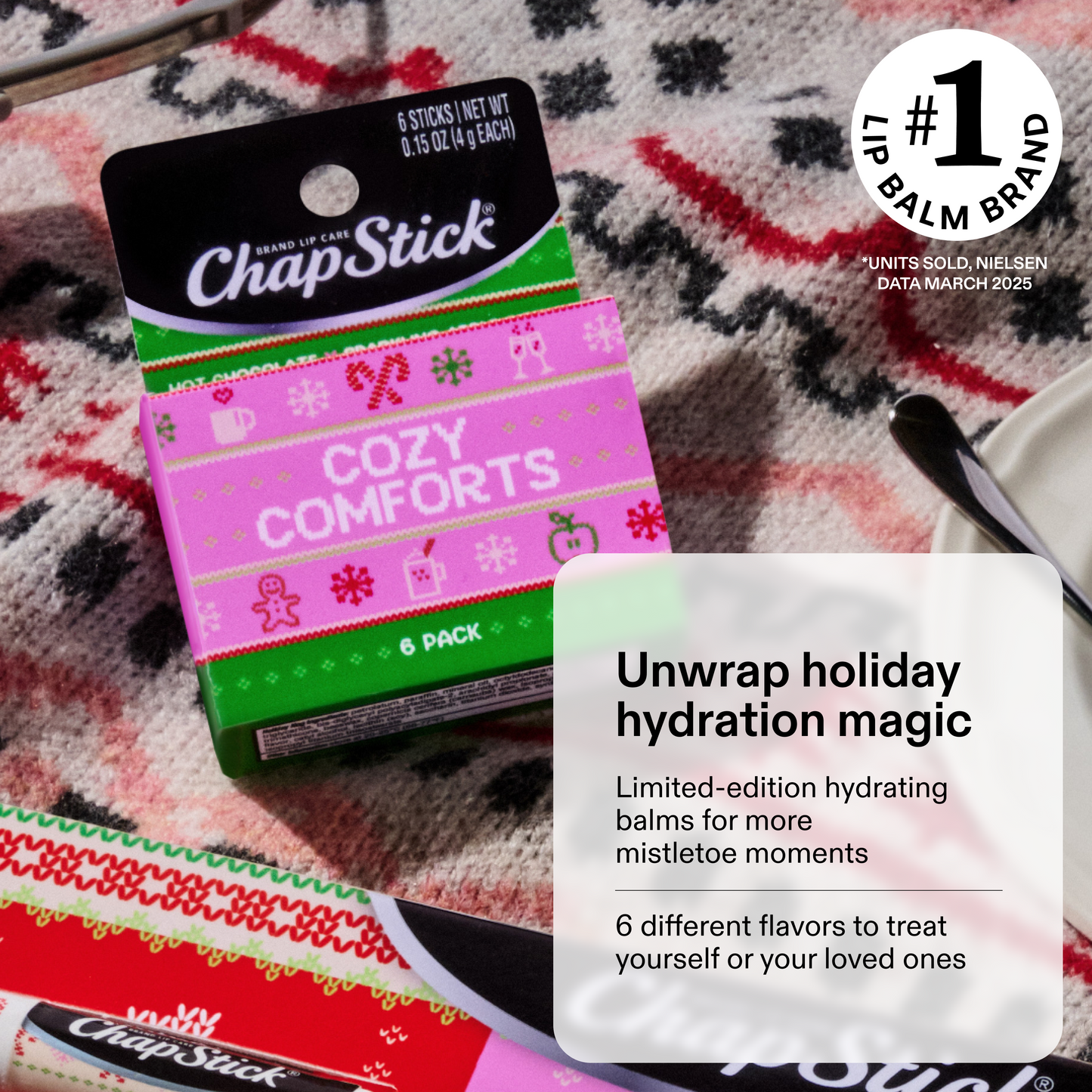 
                  
                    ChapStick Cozy Comforts Lip Balm Holiday Gift Set, 6 Pack Variety
                  
                