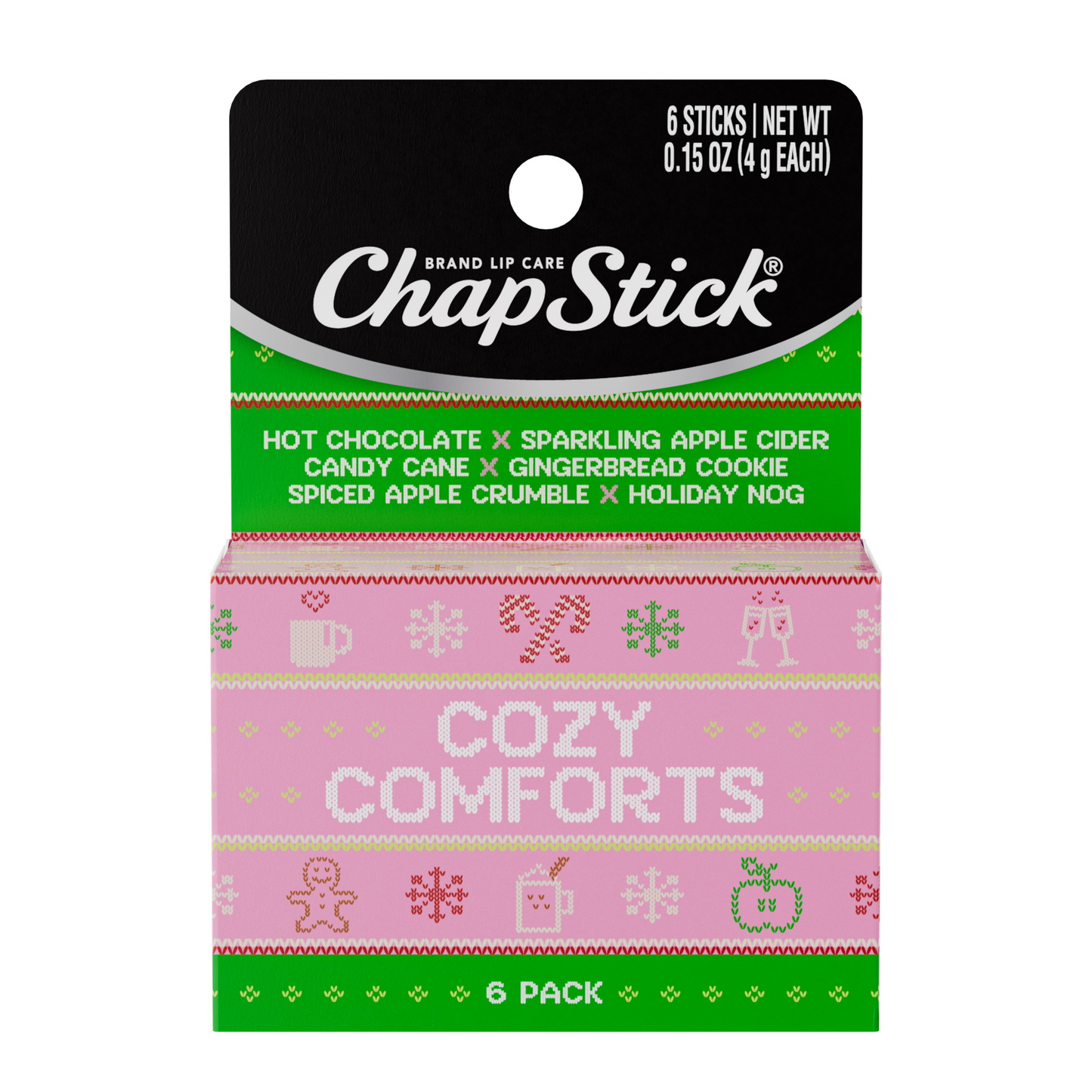 ChapStick Cozy Comforts Lip Balm Holiday Gift Set, 6 Pack Variety