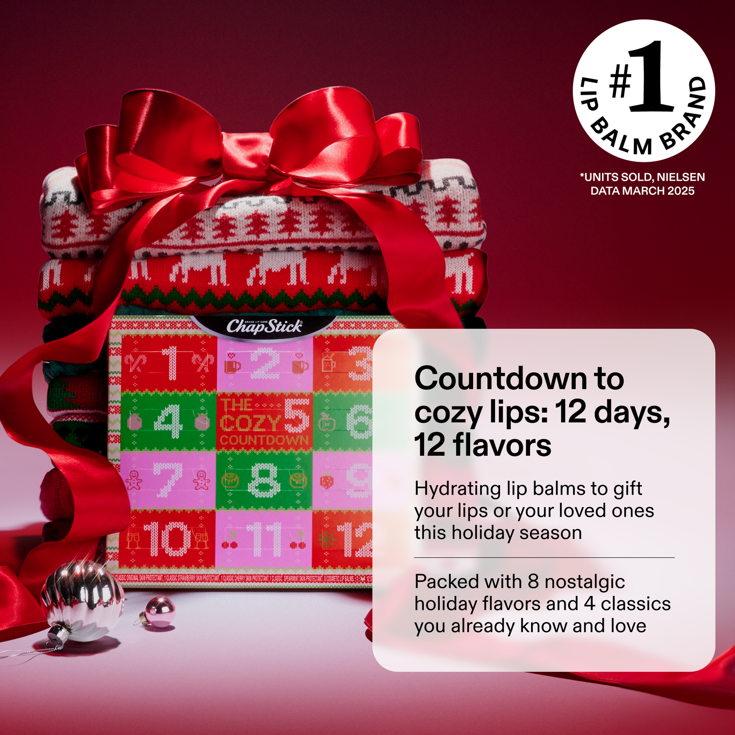 
                  
                    ChapStick Limited Edition 12 Days Advent Calendar Lip Balm Holiday Gift Set, (12 Sticks)
                  
                