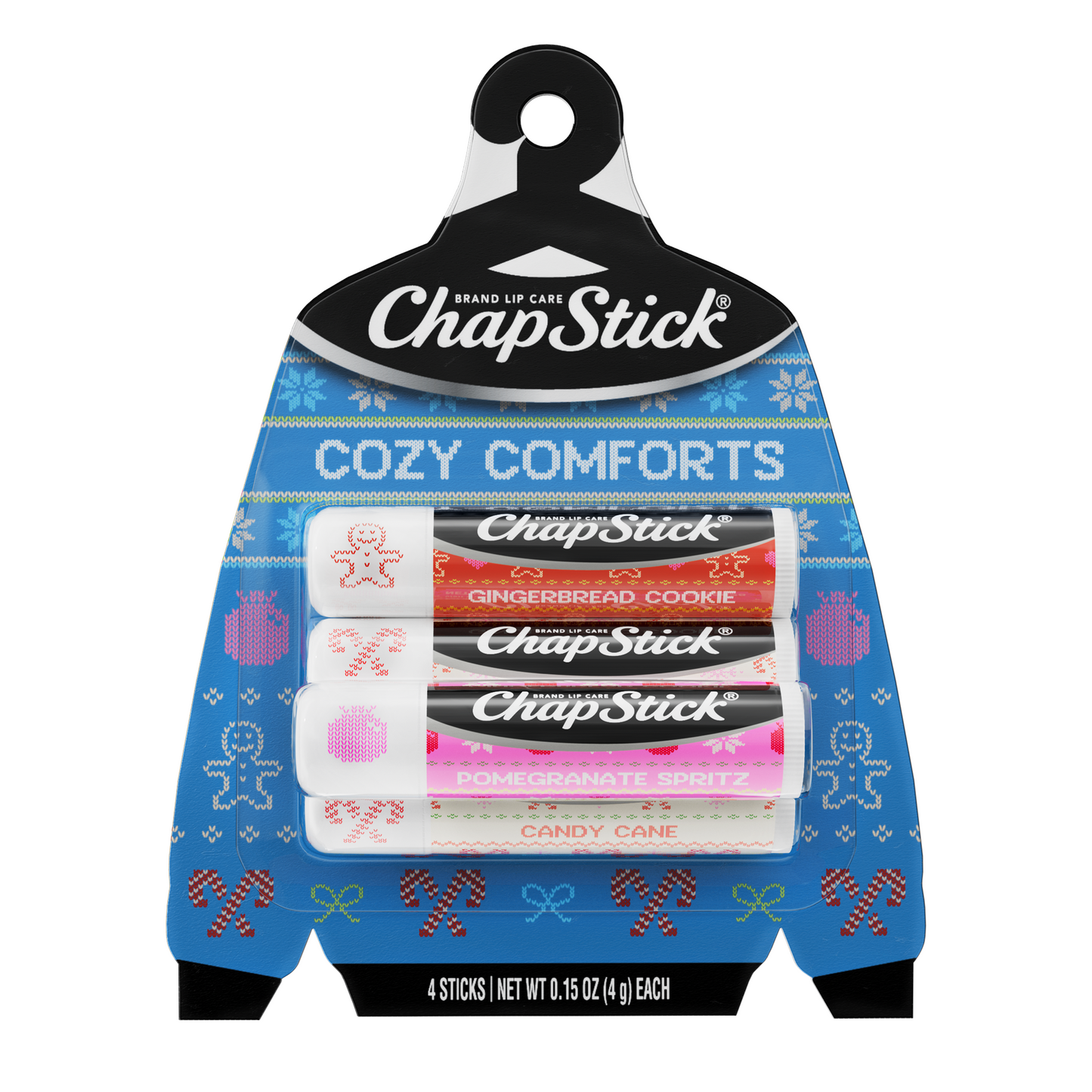 ChapStick Cozy Comforts Lip Balm Holiday Gift Set, 4 Pack Variety