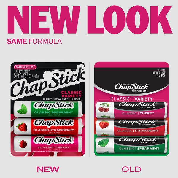 ChapStick classic variety lip balm multipack in retail blister packaging