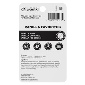 3-pack vanilla lip balm sampler: Vanilla Mint, Vanilla Cupcake, Vanilla Ice Cream