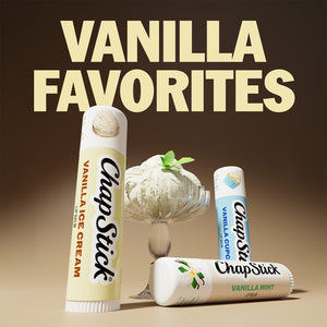 Vanilla Favorites 3-pack lip balm tubes: Vanilla Mint, Cupcake, Ice Cream