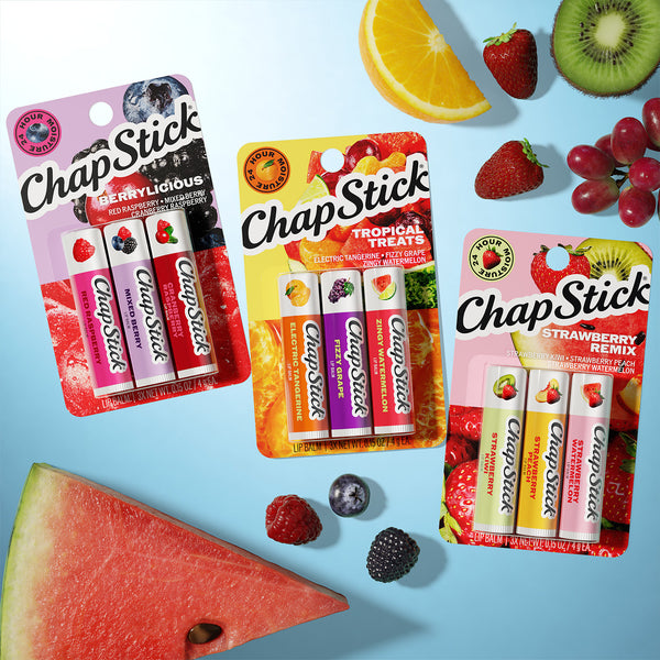 ChapStick Berrylicious lip balm pack among mixed fruit flavored balm packs