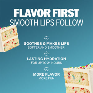 ChapStick Cake Batter lip balm tube with flavor-themed sprinkles graphics