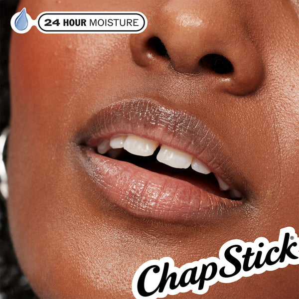 Close-up of lips with ChapStick I Love Summer balm applied