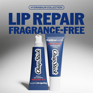 Fragrance-free lip repair balm tubes, blue with white cap