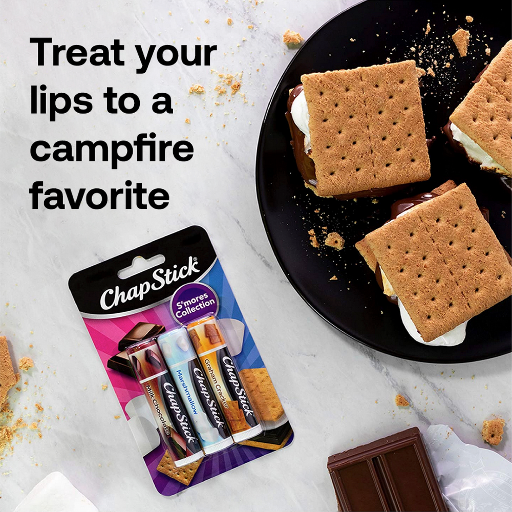 
                  
                    ChapStick S'mores 3ct: Milk Chocolate, Marshmallow, Graham Cracker
                  
                