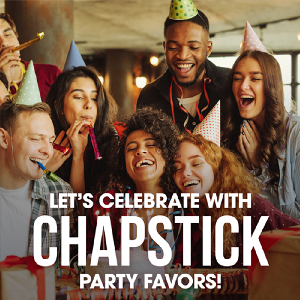 
                  
                    ChapStick® Happy Birthday Lip Balm Gift Pack (0.15 ounce, box of 10).
                  
                